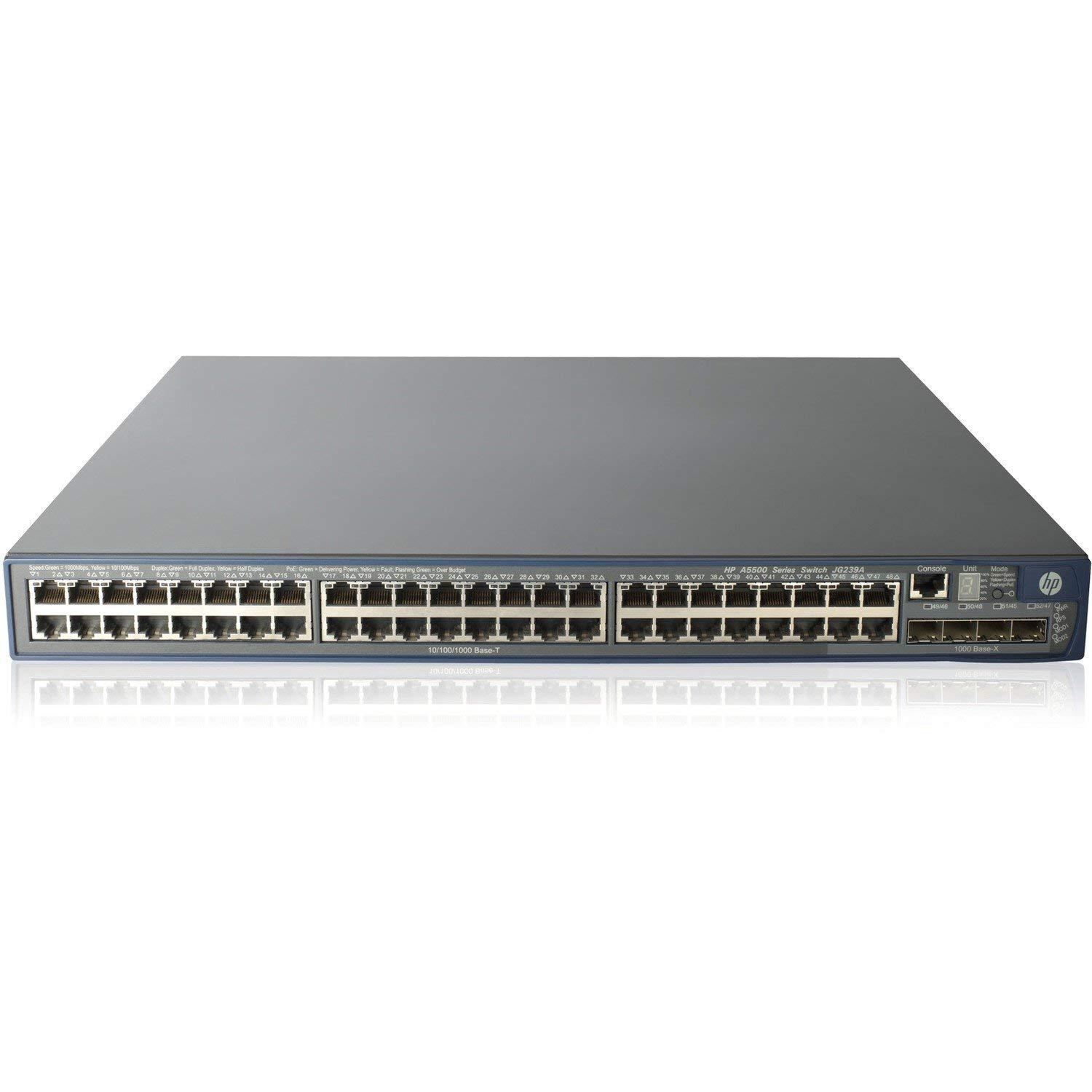 HP 5500-48G-PoE+ 45SP HI JG542A POE Gigabit Switch w/2xHP JG544A 720W