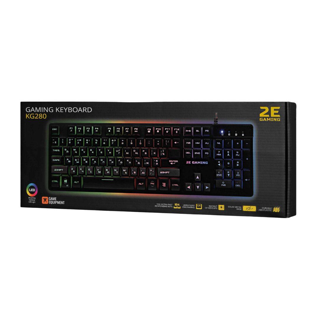 2E GAMING Keyboard KG280 LED USB Black Ukr 2E-KG280UB