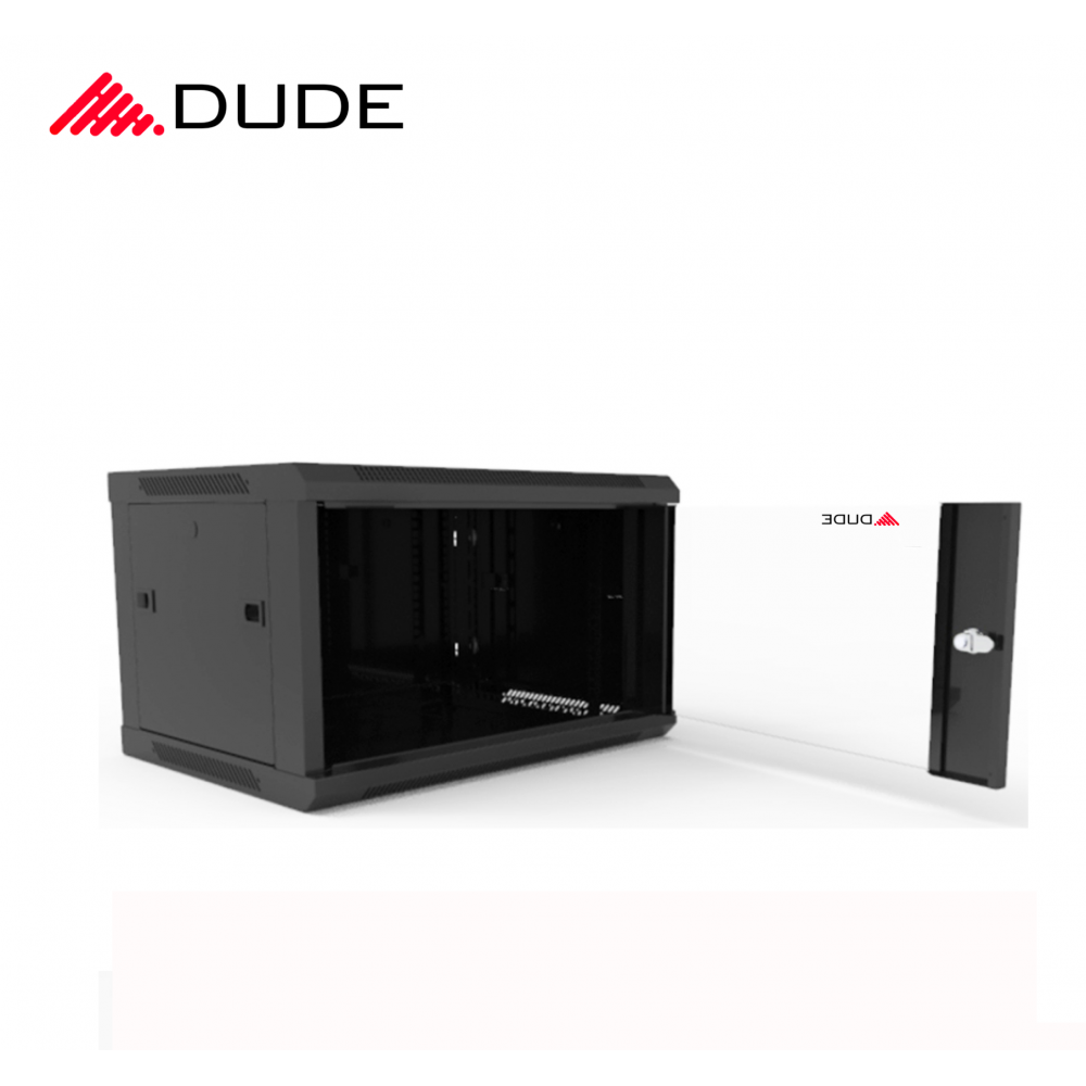 DUDE 6U 600X450 WALL-MOUNTED RACKMOUNT CABINET BLACK (WS3-6406)