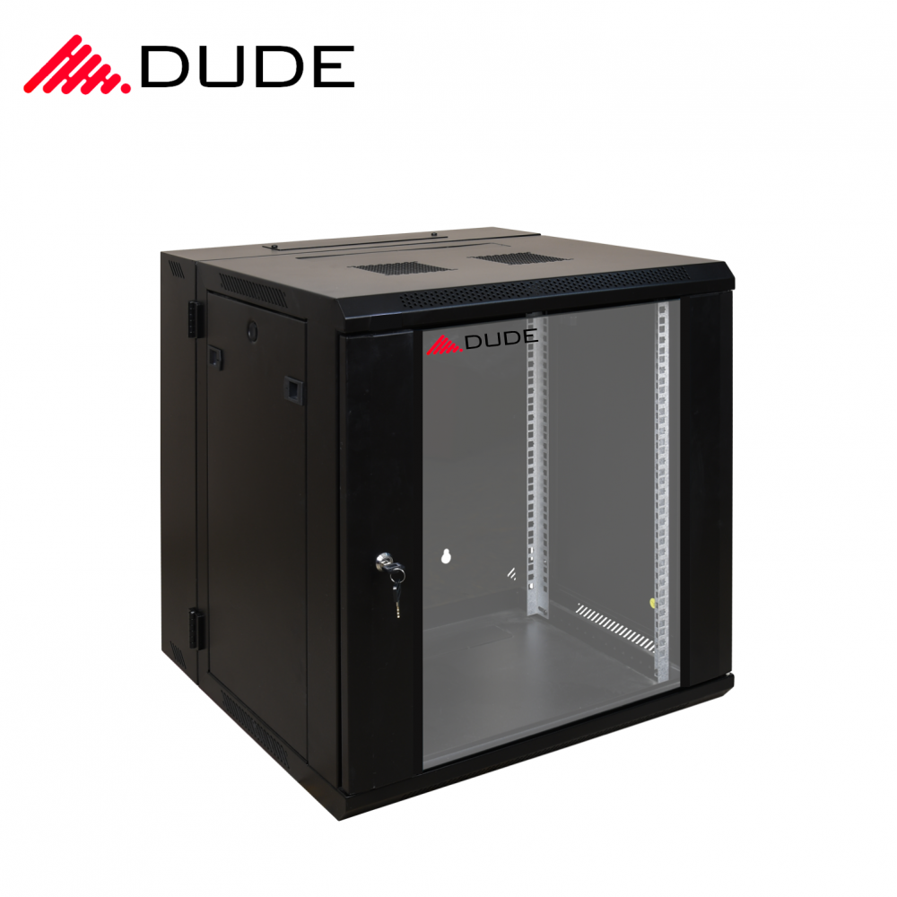 DUDE 12U 600X600 WALL-MOUNTED RACKMOUNT CABINET BLACK (WS3-6612)
