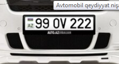 Avtomobil qeydiyyat nişanı - 99-OV-222